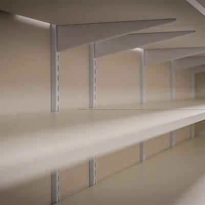 The Learning Library shelves, ready to be filled with resources that engage young minds.
