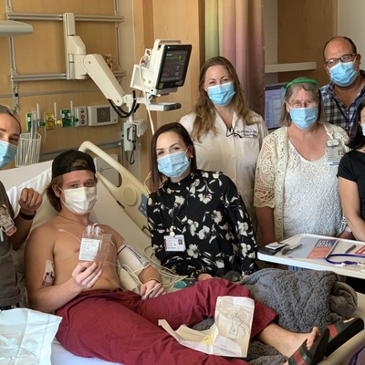 The first dose of Car T Cells with the dream team at Stanford.