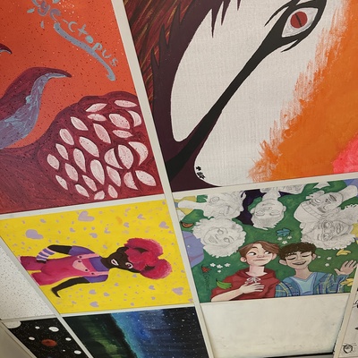 Ceiling Tiles Painted by Our Youth!