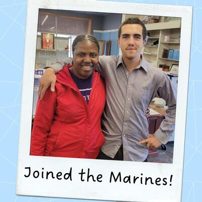 Nathaniel just dropped in last week to tell us he's leaving for the Marines! We're so proud.