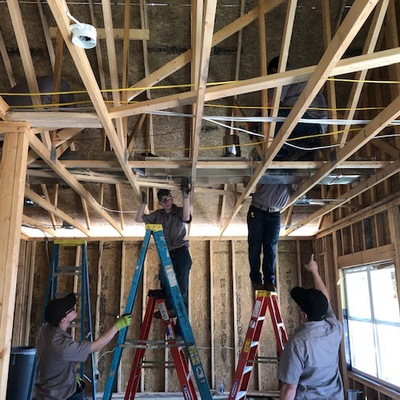 Working inside of our Build 28 home