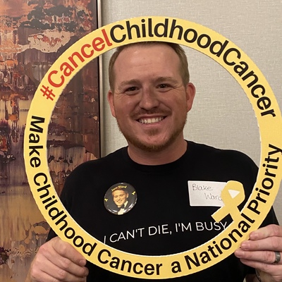 Blake Ward at the Tough2gether Breakfast in DC advocating for childhood cancer