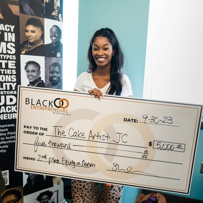 Equity in Motion Pitch: Edisha Coleman won after sharing her unique cakes and story of recovery.