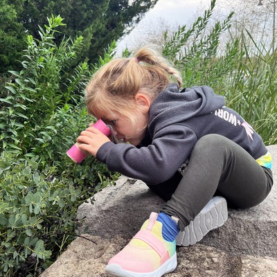 girl with binoculars