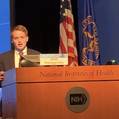 Jace speaking at the NIH on patient data.