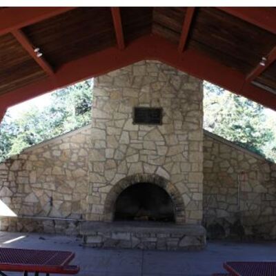 Limestone Pavilion Fireplace